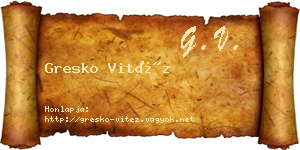 Gresko Vitéz névjegykártya